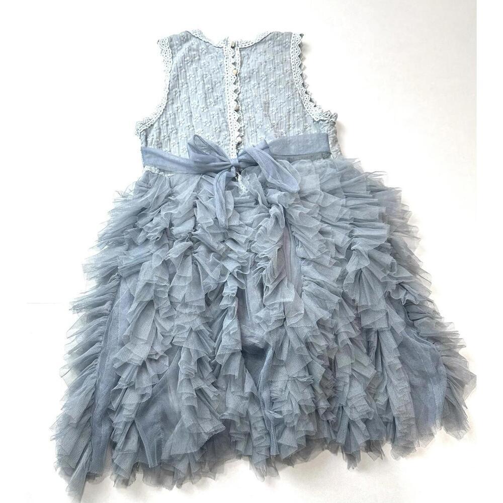 Hudiehua Girls Tutu Dress Tulle Sleeveless Floral Lace Gray Size 130 cm US 8 - Picture 14 of 14